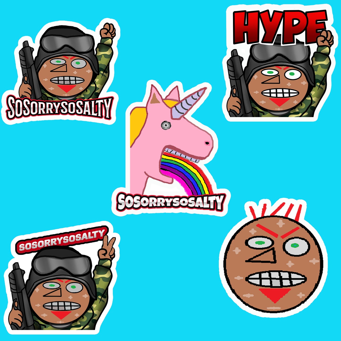 SoSorrySoSalty 5 Sticker Pack 4X4"