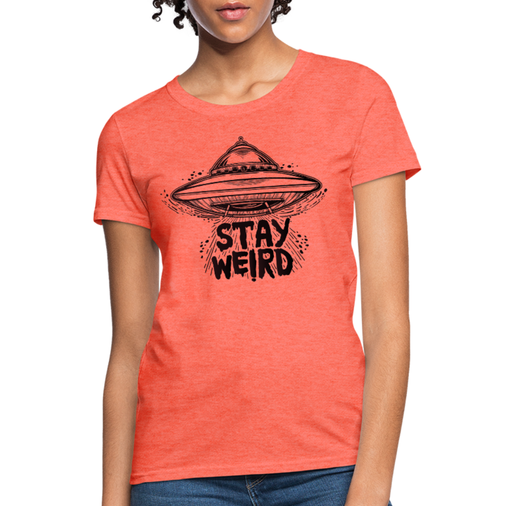 Stay Weird Tee - heather coral